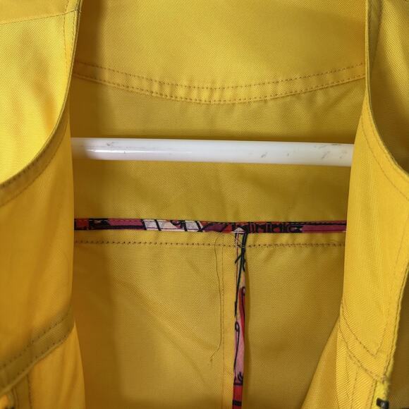 Zac Posen Target Rain Coat Womens Small Yellow Belted Trench Metal Clasp Twee - Picture 7 of 7